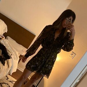 Zara Black Casual Bishop Sleeve Dress